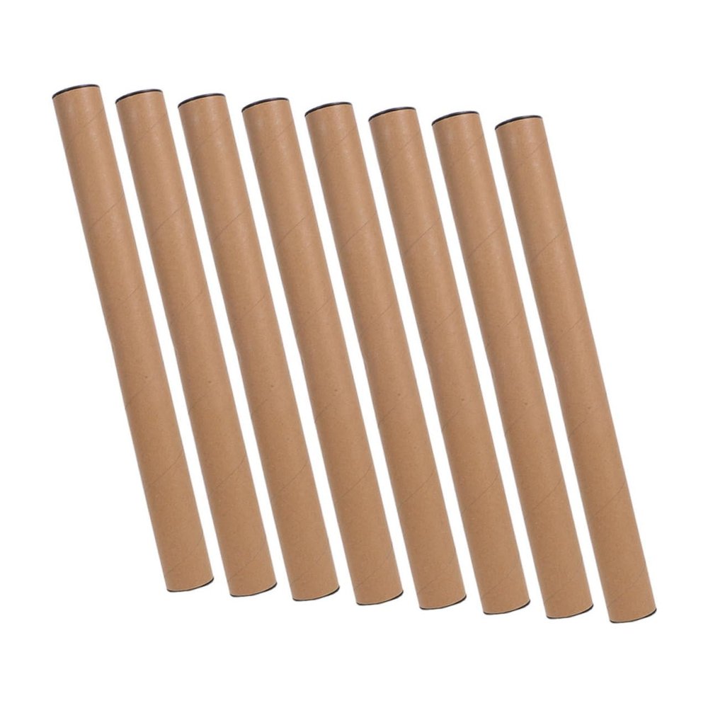 Anneome 8pcs Kraft Paper Tubes with Caps Mailing Cylinders for Storage and Transport of Posters Drawings and Artwork Space Saving Design