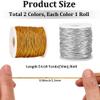 CABODYALS 2 Rolls 1.5MM 109.36 Yards Gold Silver Elastic Stretchy String Metallic Tinsel Rope Christmas Sparkly Stretch Ribbon Cord for Sewing Making Jewelry Bracelets Beading Crafts Ornament Braiding view 2