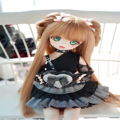 SssHam 1/3 1/4 1/6 BJD Doll Wig for Women for BJD Doll Making Hair for 21-23 cm/ 17-19 cm/ 15-16 cm Doll Wig (Doll not Included)(Gold,1/6)