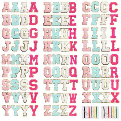 104 PCS Chenille Letter Patches 4 Set 4 Color Self-Adhesive Chenille Applique Embroidered Patches Stickers for Clothing,Backpacks,Hats,Bags,Dress,Shoes,Laptop, Phone,Fridge,Jackets,Jeans,Vests,DIY