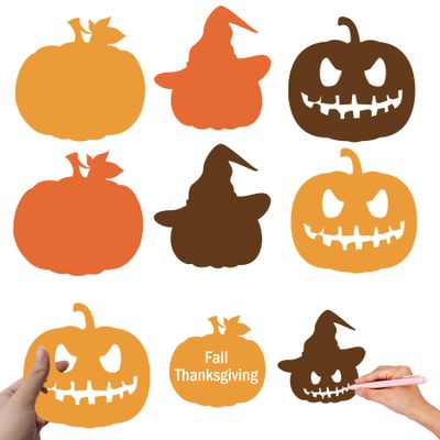 30 Pcs Autumn Bulletin Pumpkin Shaped Die Cuts Board Decor 6.3 x 6 inch Thanksgiving Pumpkin Cutouts Halloween Shape Paper Cutouts of Classroom DIY Fall Craft Projects