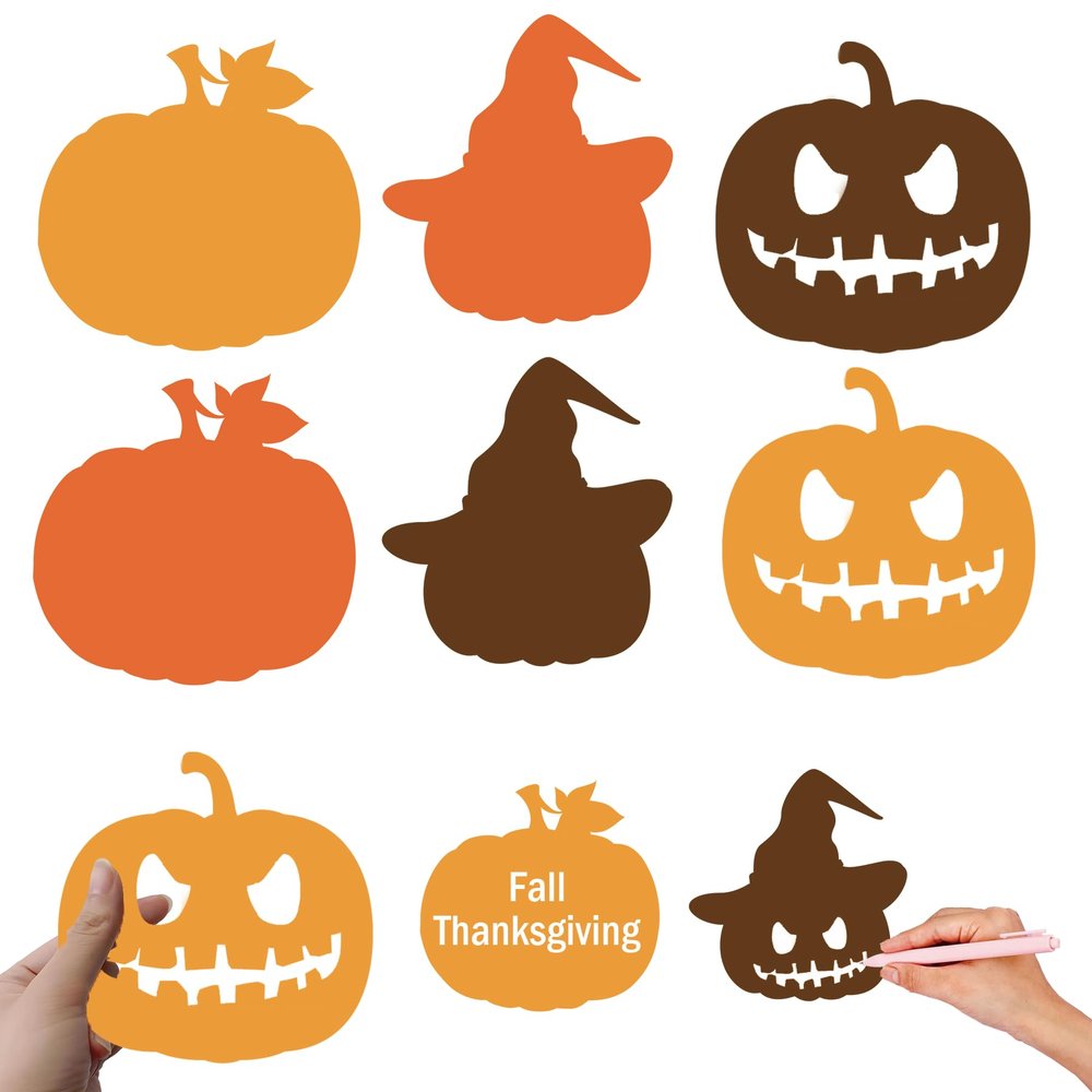 30 Pcs Autumn Bulletin Pumpkin Shaped Die Cuts Board Decor 6.3 x 6 inch Thanksgiving Pumpkin Cutouts Halloween Shape Paper Cutouts of Classroom DIY Fall Craft Projects