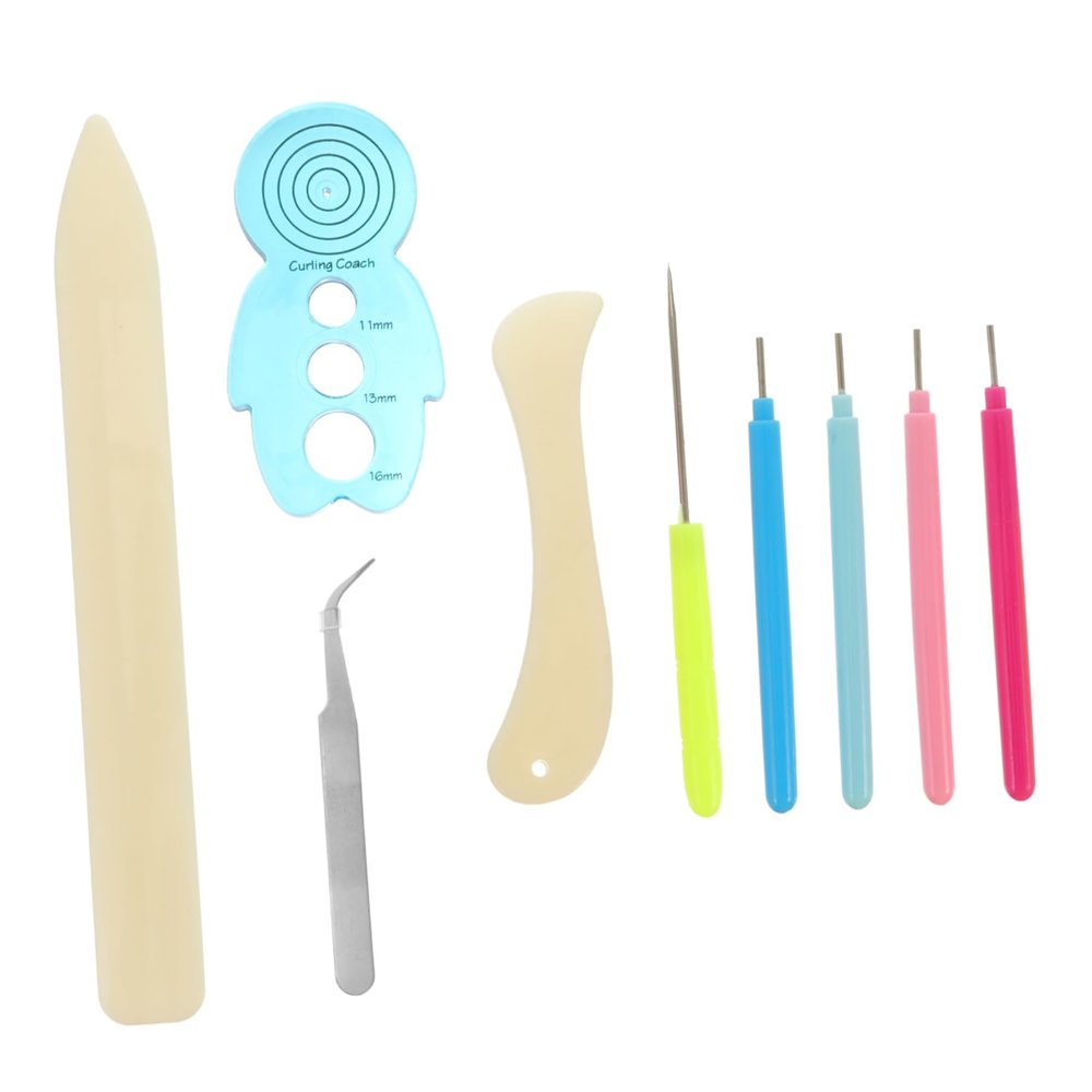 KONTONTY 9Pcs Slotted Quilling Tool Kit for DIY Paper Quilling Art Durable and Comfortable Rolling Pen and Rustproof for Craft Projects and Beginners