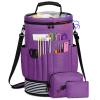 IBFUN Crochet Yarn Knitting Bag 3PCS - Expandable Yarn Storage Organizer Crocheting Bag with Accessories Cases Adjustable Strap for Hooks, Needles, Accessories, Crochet Lovers, Supplies, Beginners view 1