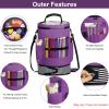 IBFUN Crochet Yarn Knitting Bag 3PCS - Expandable Yarn Storage Organizer Crocheting Bag with Accessories Cases Adjustable Strap for Hooks, Needles, Accessories, Crochet Lovers, Supplies, Beginners view 3