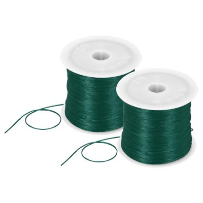 DMiotech 2 Rolls Elastic String for Bracelets, 1mm Stretch Bead Cord for Jewelry Making, Necklaces and Bracelet Making Green, 100m