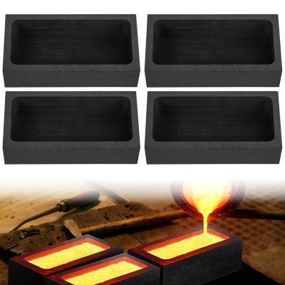 4 Pcs Graphite Molds For Metal Casting, 1Kg/2.2Lbs Crucible Molds For Gold, Silver, Aluminum, Copper, Brass