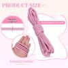 uxcell 5.5 Yard Braided Leather Cord, 5.5mm Leather Strips and Cord String Rope for Jewelry Making Necklace Bracelets Lanyard, Pink view 2