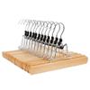 TEOYETTSF Trouser Clamp Hanger Solid Wood Felt Hook Pant Skirt Hangers Clothes Airer view 1