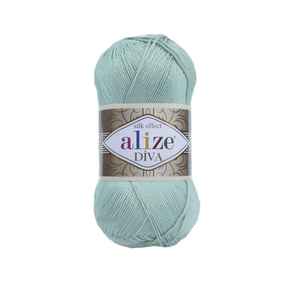 1 Skein/Pack Alize Diva 100% Microfiber Acrylic Yarn, 100g (3.5 oz) / 350m (383 Yards), Fingering Weight, Silky Soft, Perfect for Knitting, Crochet, Lightweight and Durable, (463 - Light Aqua)