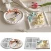 Kunyeah 2PCS Tray Silicone Mold Set - Round & Square Bow-Knot Resin Coaster Molds with Beaded Edge for DIY Craft Home Decor Epoxy Resin Casting Mold for Jewelry Dish, Candle Holder, Storage Plate view 1