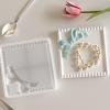Kunyeah 2PCS Tray Silicone Mold Set - Round & Square Bow-Knot Resin Coaster Molds with Beaded Edge for DIY Craft Home Decor Epoxy Resin Casting Mold for Jewelry Dish, Candle Holder, Storage Plate view 4