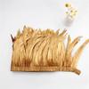 2M Tail Feathers Rooster Feather Trim for Halloween Dress Crafts Wings Cape Craft Decoration Gold 2M 25-30cm view 1