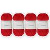 4 Skein/Pack Schachenmayr (SMC) Catania Originals Yarn, Each Ball 1.76 Oz (50gr) / 136 Yards (125 m), 100% Mercerized Cotton for Knitting and Crochet Yarn, Sport Weight, 115 - Red view 1