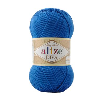 4 Skein/Pack Alize Diva 100% Microfiber Acrylic Yarn, 100g (3.5 oz) / 350m (383 Yards), Fingering Weight, Silky Soft, Perfect for Knitting, Crochet, Lightweight and Durable, (132 - Saxe Blue)