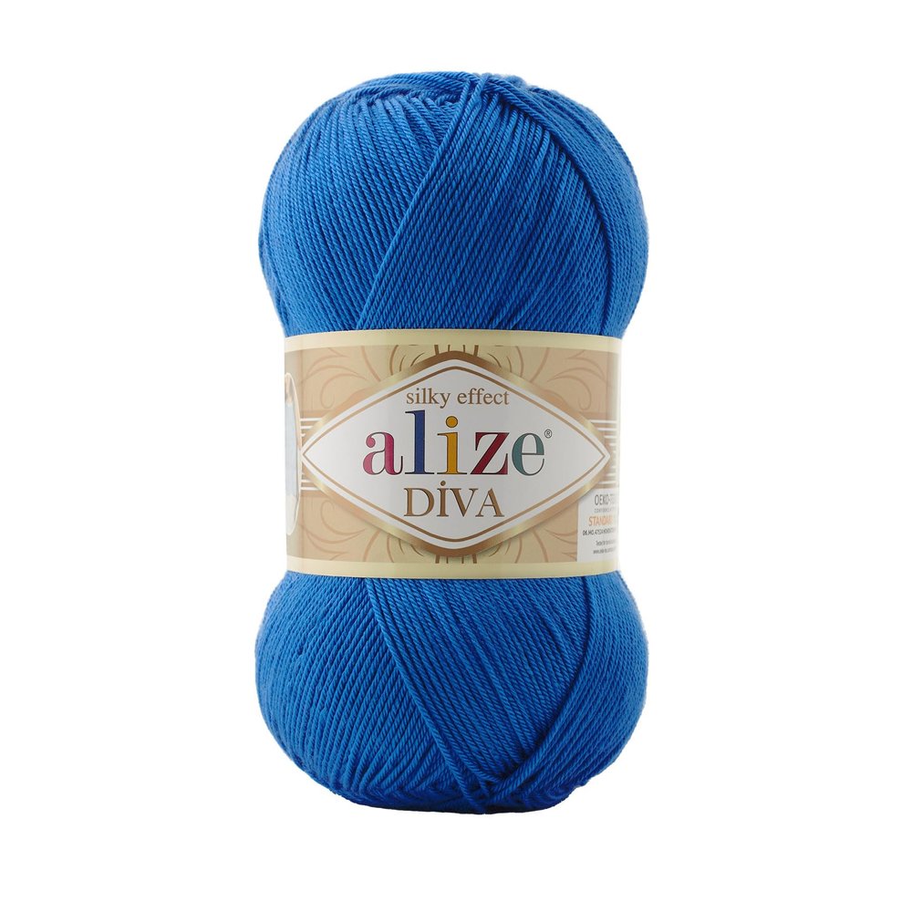 4 Skein/Pack Alize Diva 100% Microfiber Acrylic Yarn, 100g (3.5 oz) / 350m (383 Yards), Fingering Weight, Silky Soft, Perfect for Knitting, Crochet, Lightweight and Durable, (132 - Saxe Blue)