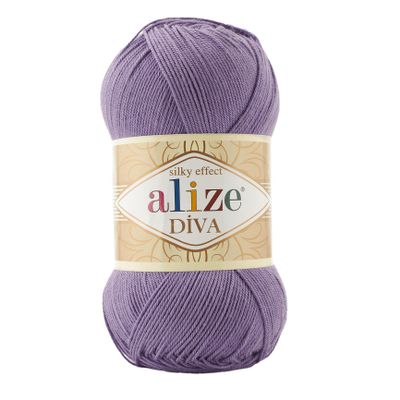 4 Skein/Pack Alize Diva 100% Microfiber Acrylic Yarn, 100g (3.5 oz) / 350m (383 Yards), Fingering Weight, Silky Soft, Perfect for Knitting, Crochet, Lightweight and Durable, (622 - Purple)