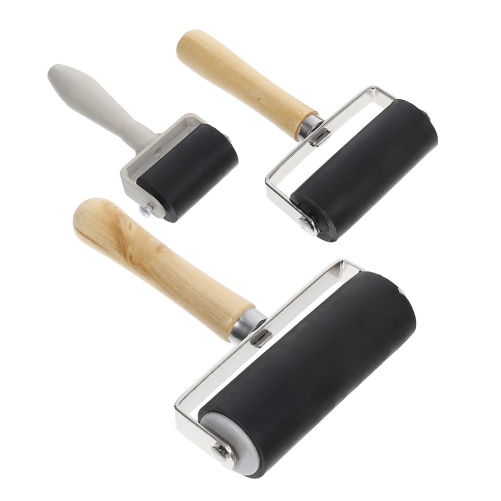 jojofuny 3pcs Ink Roller Tool Set for Printmaking Craft Painting Stamping DIY Art Supplies