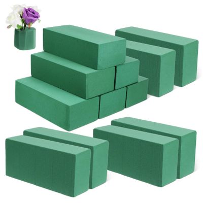 Operitacx 12Pcs Wet Floral Foam Blocks Reusable Flower Mud Base for Arranging Fresh Artificial Flowers Safe Phenolic for Weddings Floral Crafts