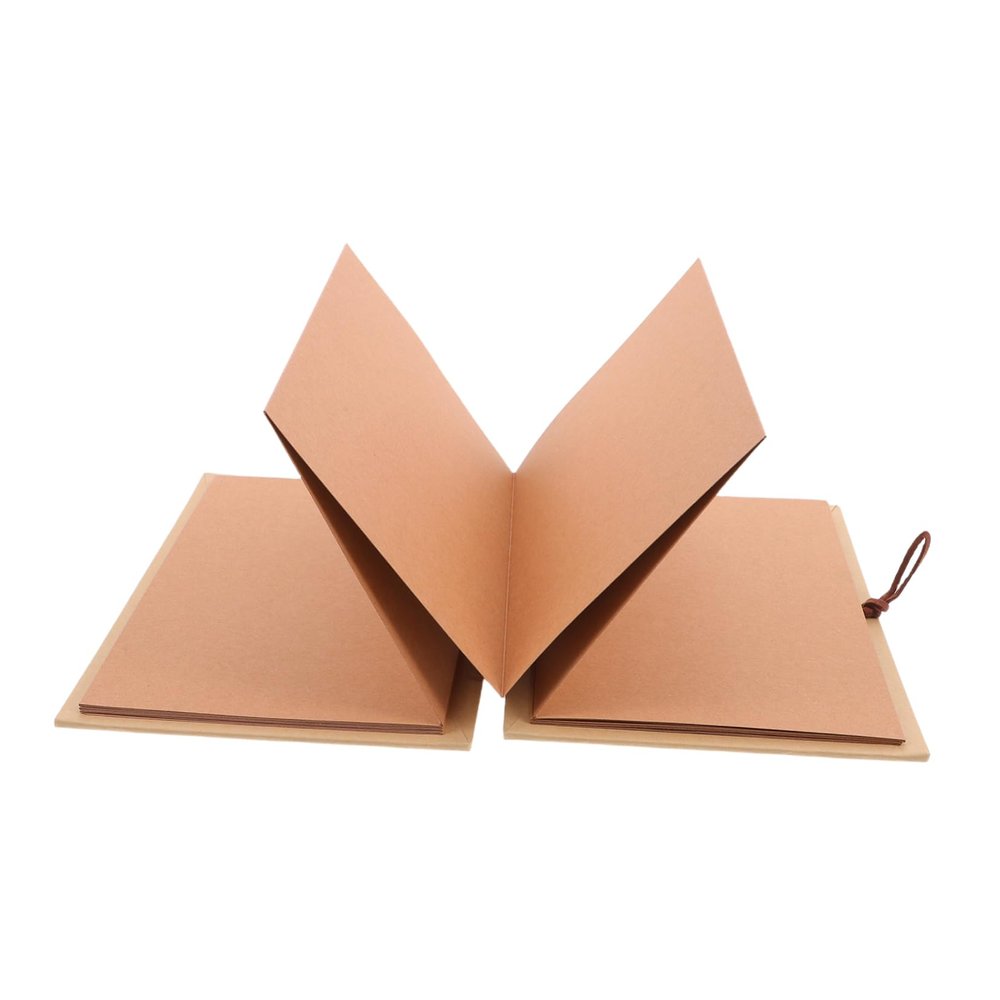 TOPPERFUN DIY Photo Album Kraft Paper Accordion Style Scrapbook with Blank Pages for Graduation Wedding Birthday and Valentine Day Light Brown Keepsake for Creative