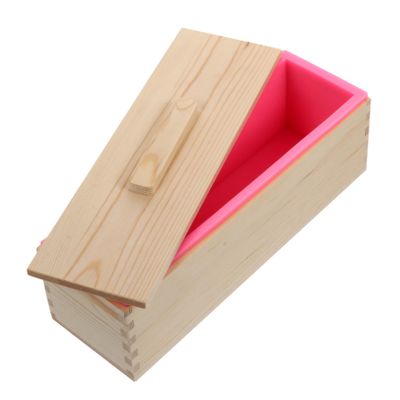 DOITOOL 3-in-1 Soap Wood Box Mold Set Lid Reusable Silicone Loaf Molds for Soap Making Practical Tool for DIY Craft Projects