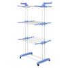 TEOYETTSF 6-Layer Adjustable Rolling Clothes Rack Coat Rack Floor Hanger Storage Closet Clothing Drying Foldable Clothes Hanger(Blue) view 1