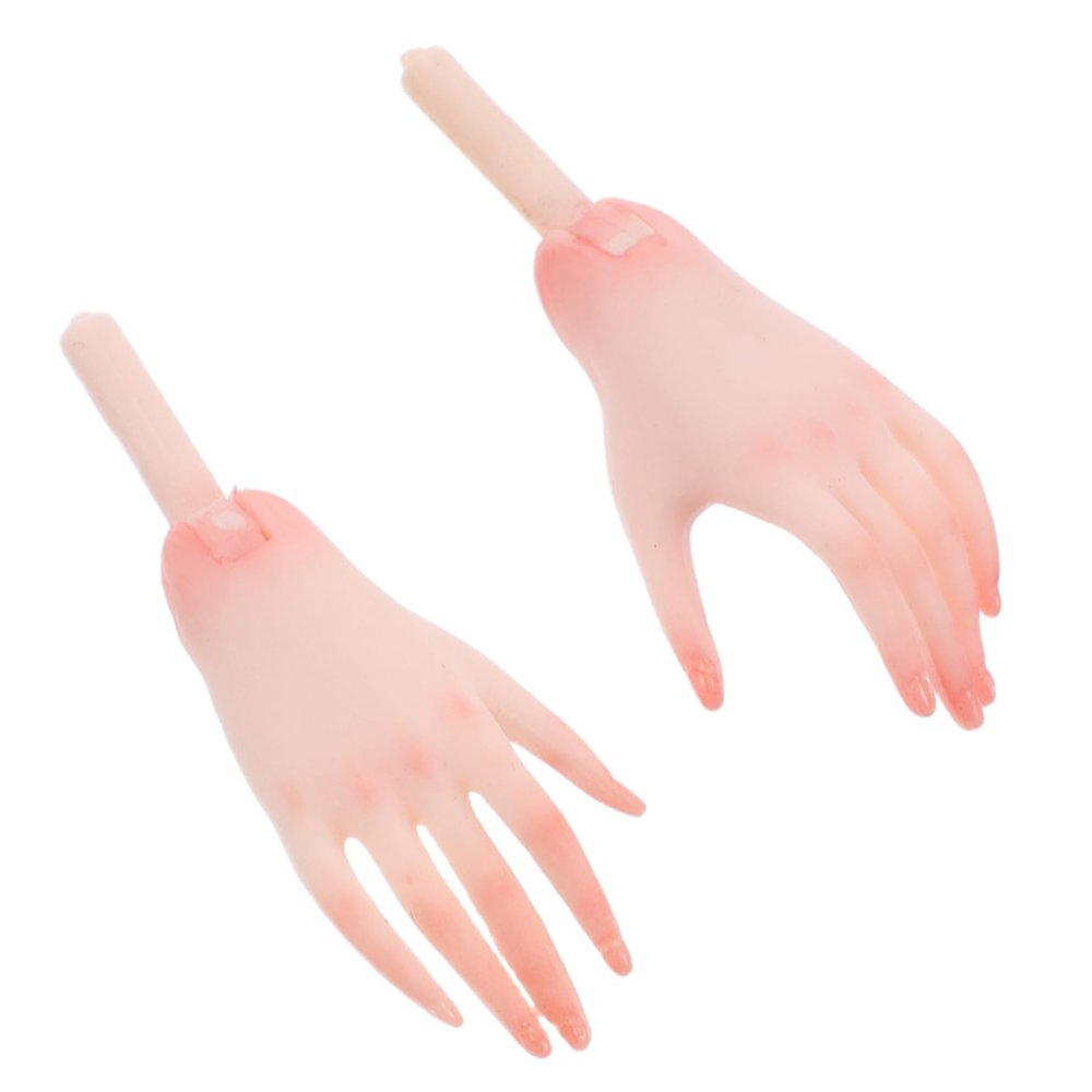 COSMEVIVI 1 Pair Miniature Doll Hands Tiny Finger Hands for Dollhouse Repair Realistic Plastic Replacement Parts for Craft Dolls Encourages Schools Kindergartens