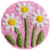 DIY Latch Hook Kit Daisy Flowers Mini Rug Easy for Beginners and Children Crochet Yarn Craft Hook and Latch Little Carpet for Home Decor 12x12inch view 1