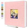 HoneyTolly Large Photo Album Self Adhesive, DIY Scrapbook Album for 4x6 8x10 10x12 Pictures, 60 Pages Light Pink Linen Cover Memory Book, Ideal Gift for Family Wedding Baby Christmas Anniversary view 1