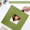 HoneyTolly Large Photo Album Self Adhesive, DIY Scrapbook Album for 3x5 4x6 8x10 Pictures, 60 Pages Matcha Linen Cover Memory Book, Ideal Gift for Family Wedding Baby Christmas Anniversary view 2