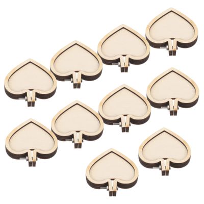 10Pcs Miniature Embroidery Hoops DIY Cross Stitch Frames for Jewelry Making Craft Supplies and Ornaments Heart Shaped Pendant for Creative Projects