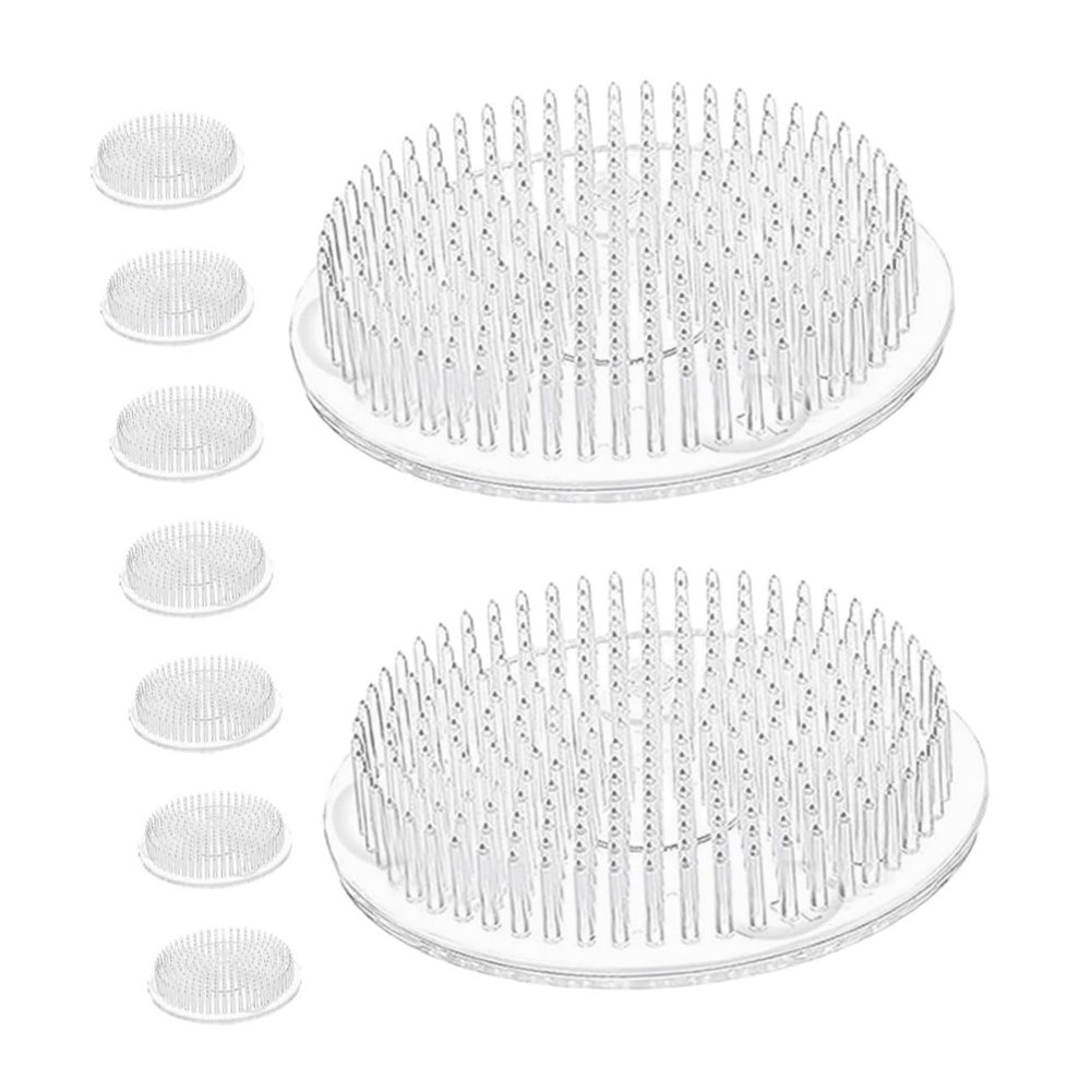 9pcs Plastic Flower Frogs for Floral Arrangement Versatile Plant Holders with Precision Pins for Home Decor Wedding Decoration and Summer Activities