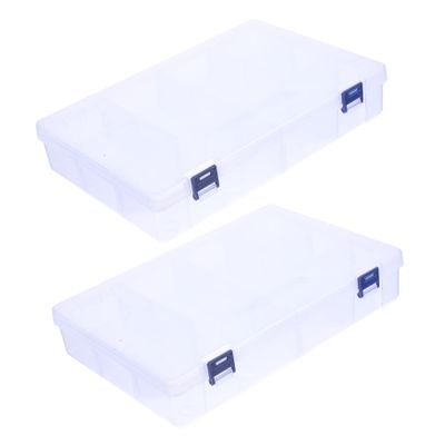 2Pcs Transparent Jewelry Organizer Box Clear Storage Container for Necklaces Earrings Accessories Elegant Design for Home Travel Use