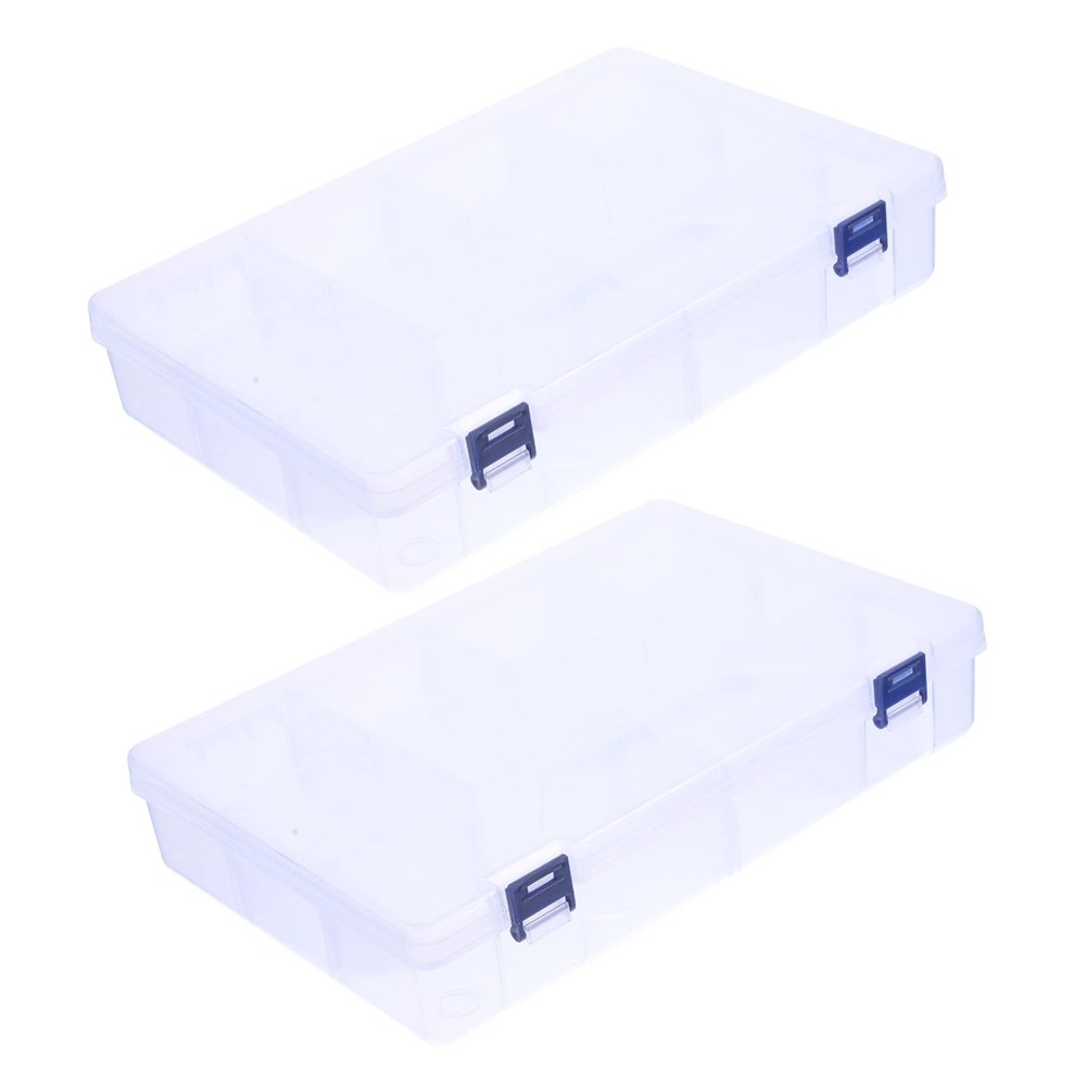 2Pcs Transparent Jewelry Organizer Box Clear Storage Container for Necklaces Earrings Accessories Elegant Design for Home Travel Use