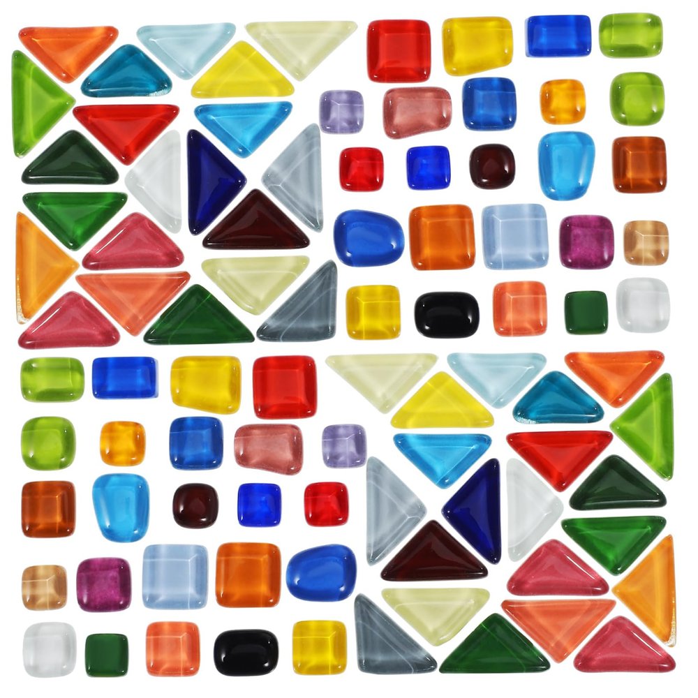 3Pack Mosaic Tiles Stained Glass Pieces for DIY Crafts Durable Easy to Use for Artistic Projects and Handmade Each