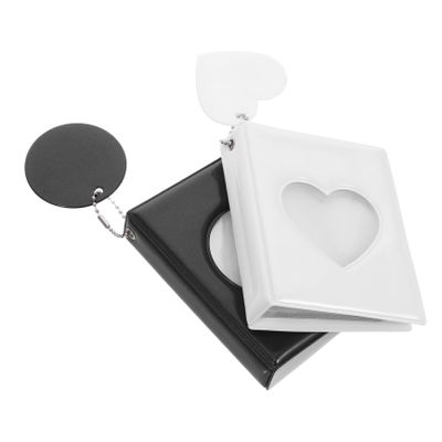 Amosfun 2Pcs Mini Photo Album with Portable Card Holder for Postcards and Game Cards Stylish Scrapbook for Kpop