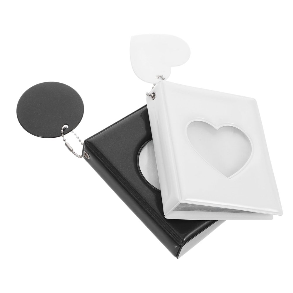 Amosfun 2Pcs Mini Photo Album with Portable Card Holder for Postcards and Game Cards Stylish Scrapbook for Kpop