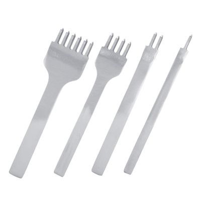 jojofuny 4Pcs Steel Leather Punch Tool Durable DIY Hole Punching Tool for Leather Crafting for Sewing Stamping Workmanship Precision
