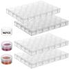 4 Pcs Bead Organizer With 96 Mini Storage Containers, Art, Nail Charm Organizer, Waterproof And Dustproof, Ideal For Travel And Crafting view 1