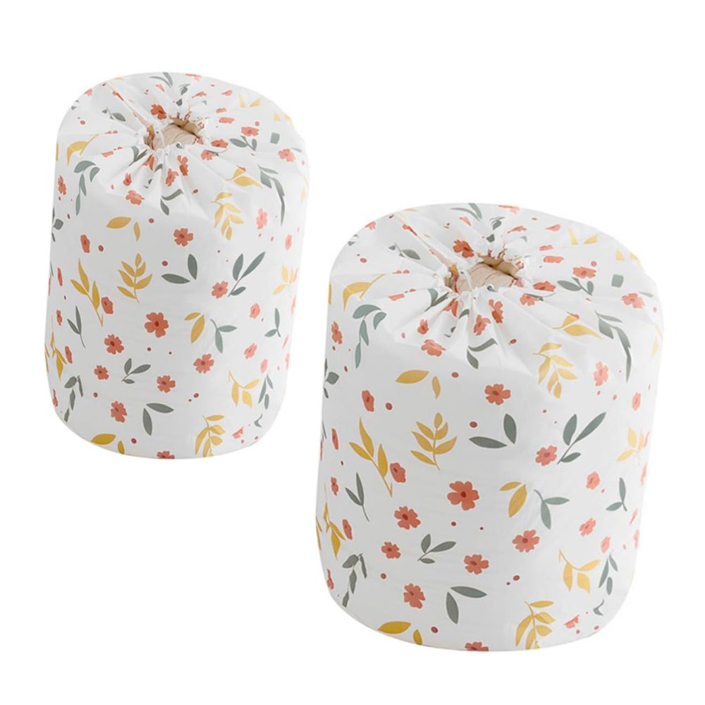 ABOOFAN 2Pcs Dampproof Quilt Storage Bag Drawstring Organizer for Clothes Bedding Floral Pattern for Home Organization Moving Design
