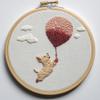 Punch Needle kit for Beginners, Dog Carried by Balloons, Punch Stitching kit for Adults, Needle Punch Kits for Adults, Whimsical Embroidery Craft view 1