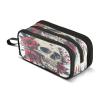 ALAZA Skull and Flowers Day Of The Dead Pencil Case Large Capacity Pencil Pouch girls boys Large Storage Pen Bag 3 Compartment Pencil Cases for School Students Office view 1