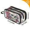 ALAZA Skull and Flowers Day Of The Dead Pencil Case Large Capacity Pencil Pouch girls boys Large Storage Pen Bag 3 Compartment Pencil Cases for School Students Office view 3