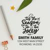 Custom Christmas Address Stamp with Wooden Handle, Personalized Holiday Card Return Address Stamper for Festive Cards, Envelopes & Invitations, Rubber Stamp for Holiday Season view 1