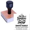 Custom Christmas Address Stamp with Wooden Handle, Personalized Holiday Card Return Address Stamper for Festive Cards, Envelopes & Invitations, Rubber Stamp for Holiday Season view 2