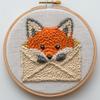 Punch Needle kit for Beginners, Envelope Fox Pattern, Punch Stitching kit for Adults, Needle Punch Kits for Adults, Whimsical Craft Set view 1