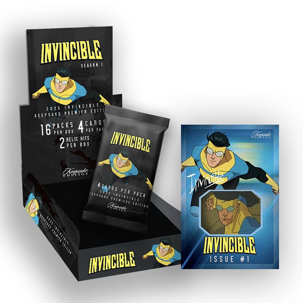 2025 Invincible Season 1 Keepsake Premiere Hobby Edition: 2 Relics Per Box Guaranteed, Chase Rare Autos & Patches
