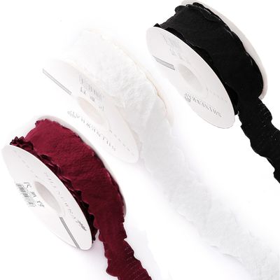 10 Yd x 3 Rolls Mixed Color Polyester Woven Ribbon Set - 0.98inch Wave Shaped Edge Ribbon for Party Decoration,Crafts Hair Accessories and Christmas Gift Wrapping