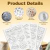 DOODLREAM 39Pcs Mountain Sun Water Soluble Hand Sewing Stabilizers, 8.3"x11.7" Natural Scenery Embroidery Pattern Stabilizer, 4 Sheets Round Stick and Stitch Embroidery Paper Sticker view 3