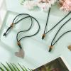 Bestewelry 15 Pcs Adjustable Necklace Cord Necklace Double Knotted Handmade Craft Thread Half Finished Waxed Polyester Necklace Thread with Ring for Women Men Jewelry Making (Black) view 2
